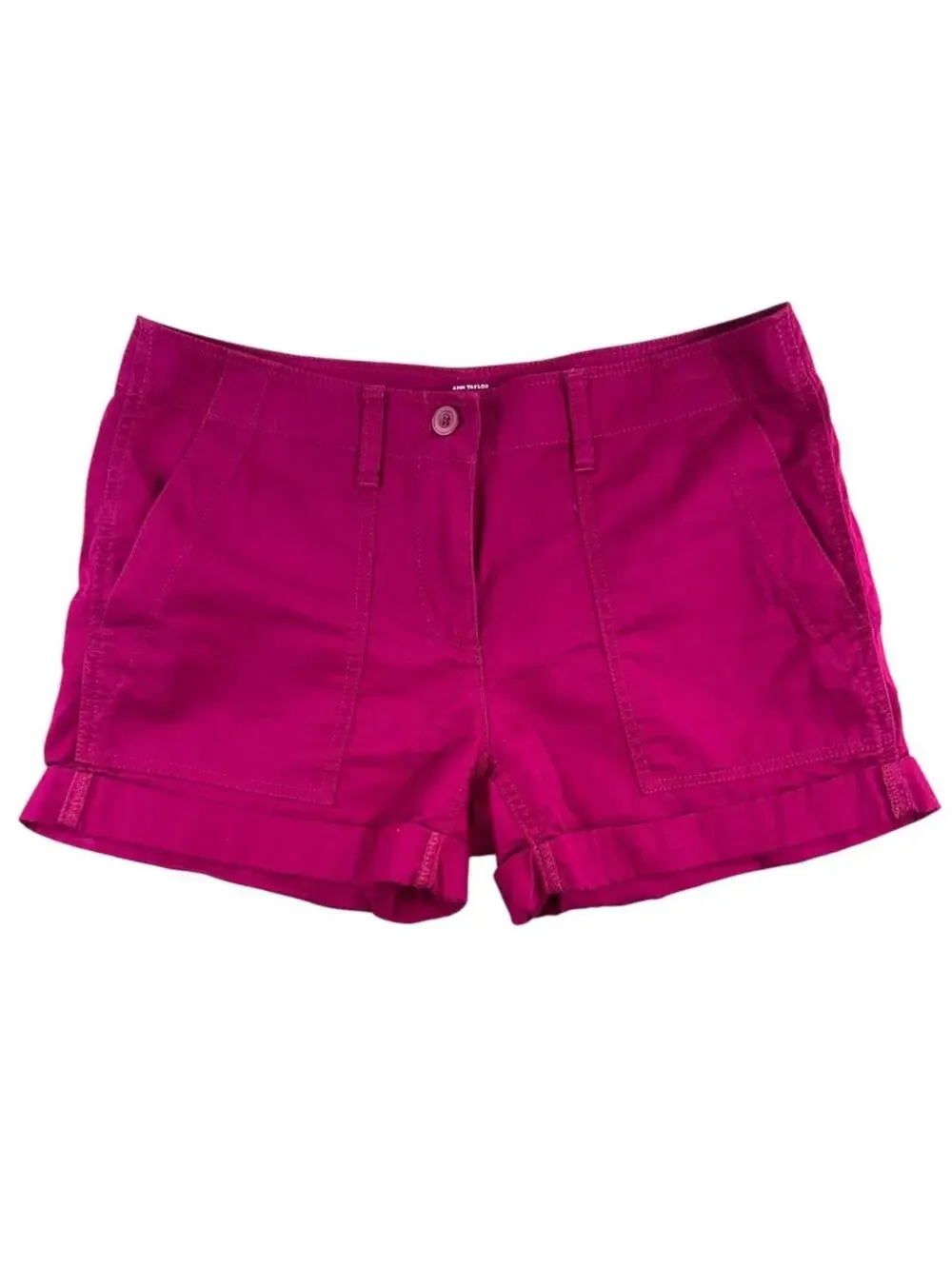 Ann Taylor LOFT Magenta Boyfriend Cargo Shorts